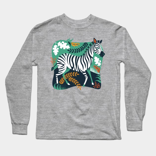 Zebra Long Sleeve T-Shirt by Lucie Rice Illustration and Design, LLC